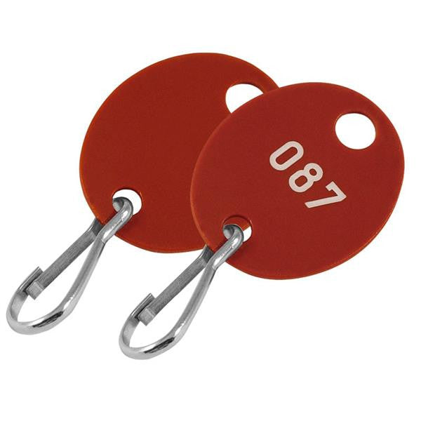 Oval Key Cabinet Tag NUMBERED 100 to a Pack