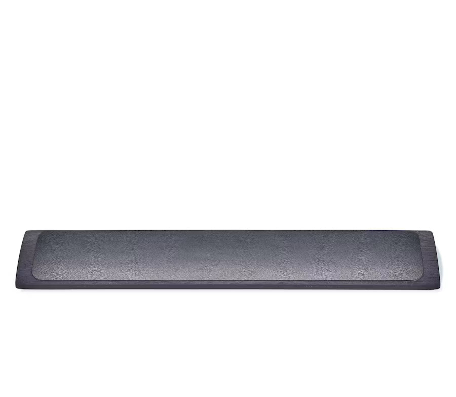 Leather & Wood Keyboard Wrist Rest Blackened walnut