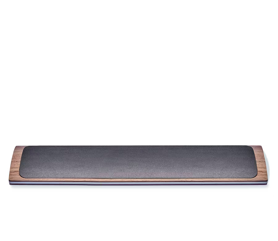 Leather & Wood Keyboard Wrist Rest Walnut