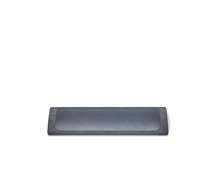 Leather & Wood Keyboard Wrist Rest Blackened walnut