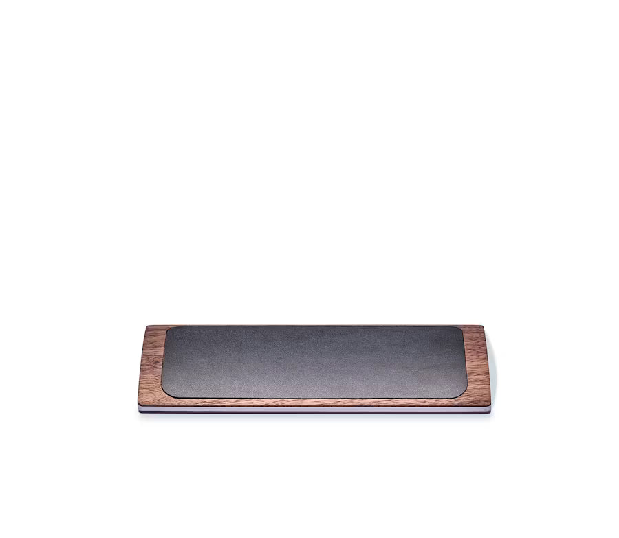 Leather & Wood Keyboard Wrist Rest Walnut