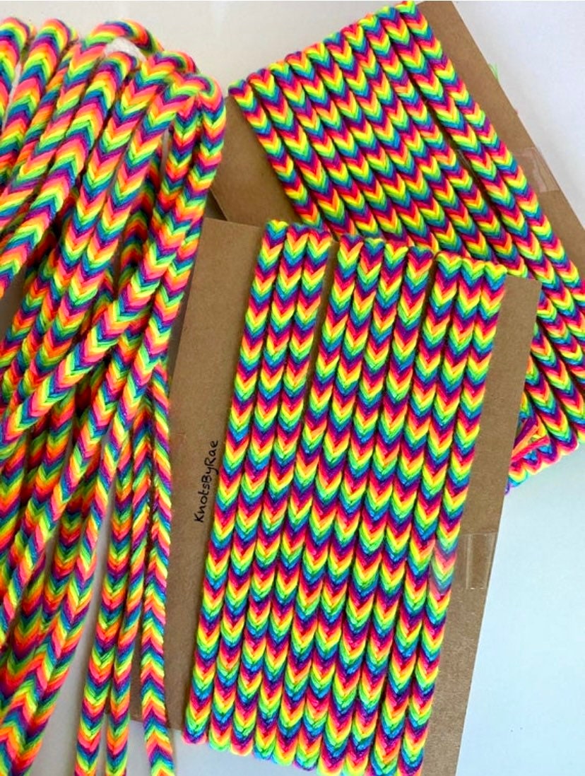 Neon Rainbow Fishtail Friendship Bracelets